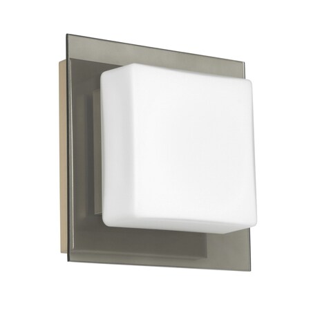 Besa Lighting Alex Mini Sconce, Opal/Smoke, Satin Nickel Finish, 1x50W Halogen 1WS-7735SM-SN